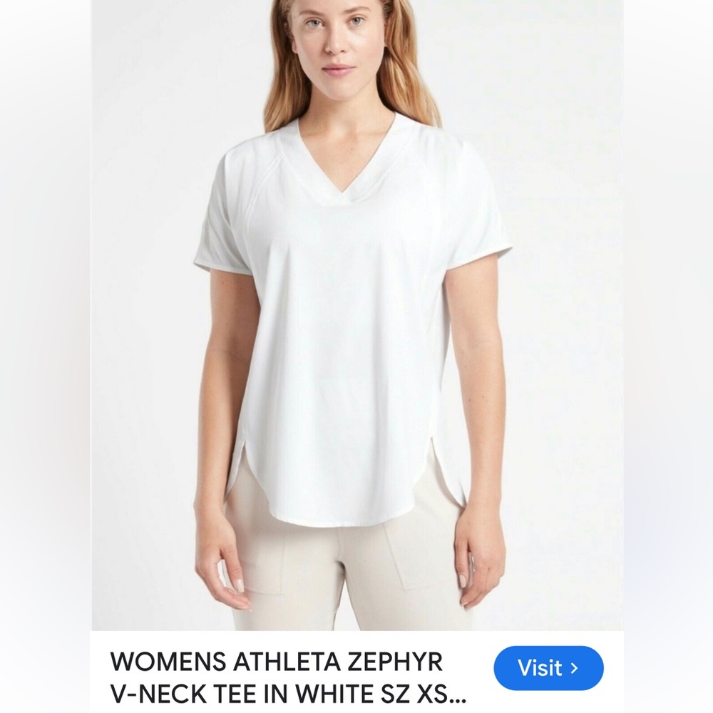 Athleta Zephr V-Neck Short Sleeve Tee
